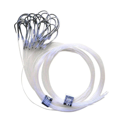 Carbon Steel Fishing Hooks w/ Pre-Tied Leader Line - 20/26pcs Sets