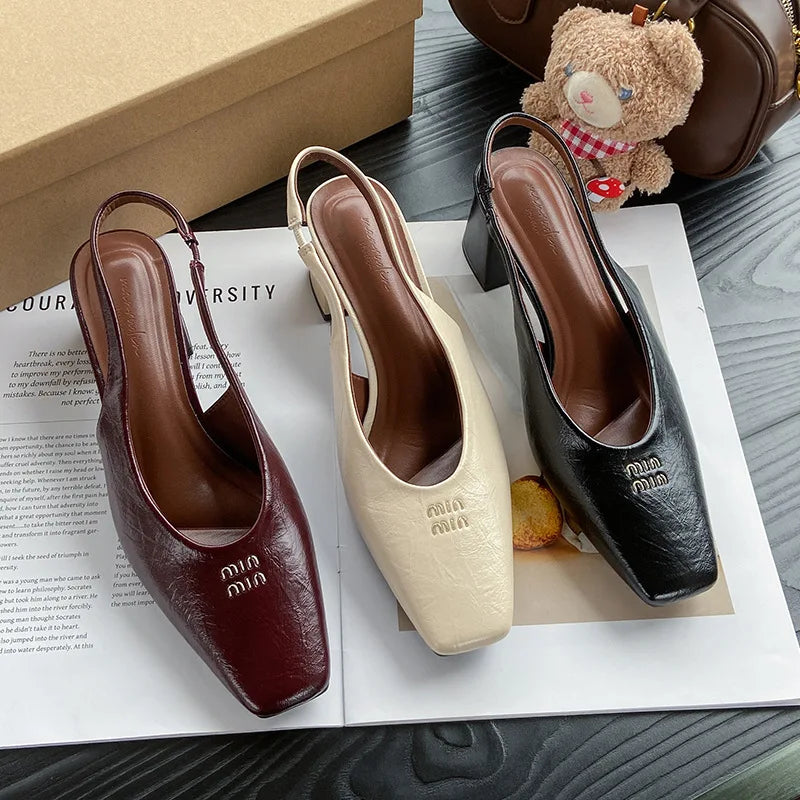 Stylish HookUpCo. Large Baotou High Heels for Women