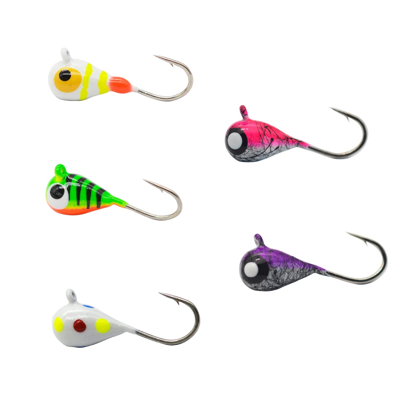 HookUpCo. Glow Tungsten Ice Fishing Jigs