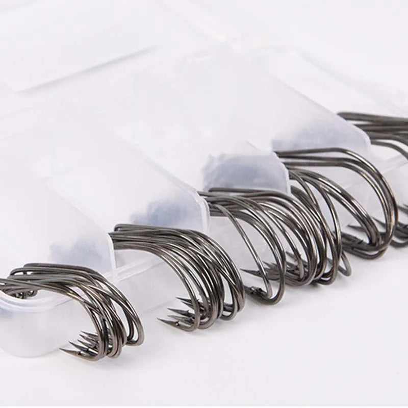 HookUpCo. 50-Piece High Carbon Fishing Hooks Set