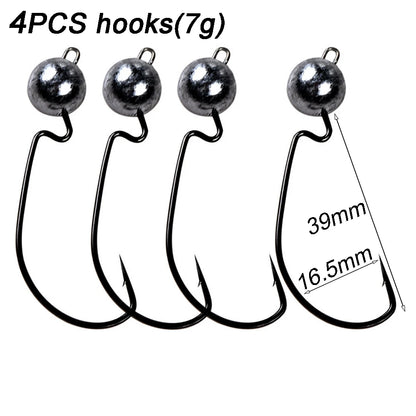 HookUpCo. Versatile Jig Head Hooks for Bass Fishing - HookUpCo.