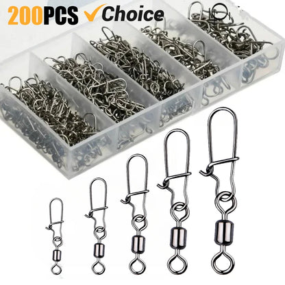 Durable Stainless Steel Fishing Swivel Kit 50-200Pcs