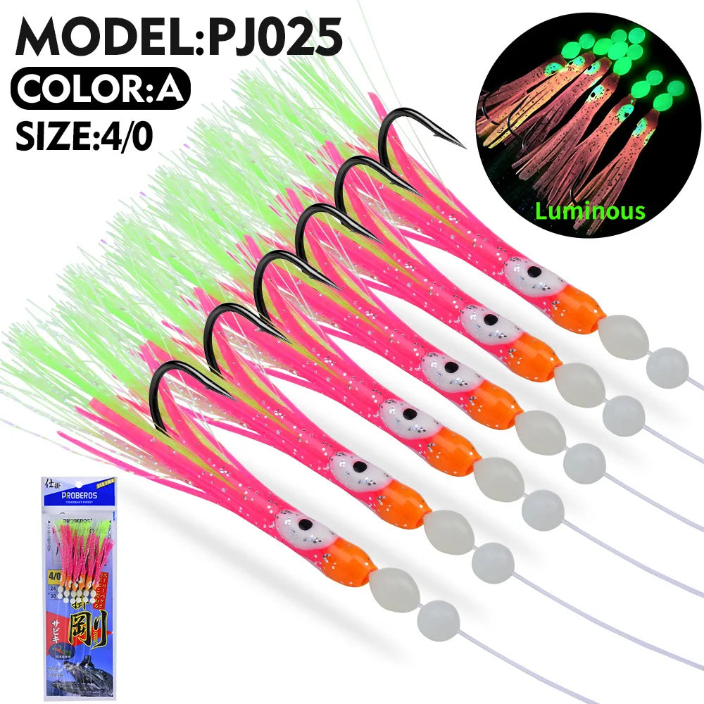 HookUpCo. Luminous Soft Lure Fishing Rigs Set - HookUpCo.