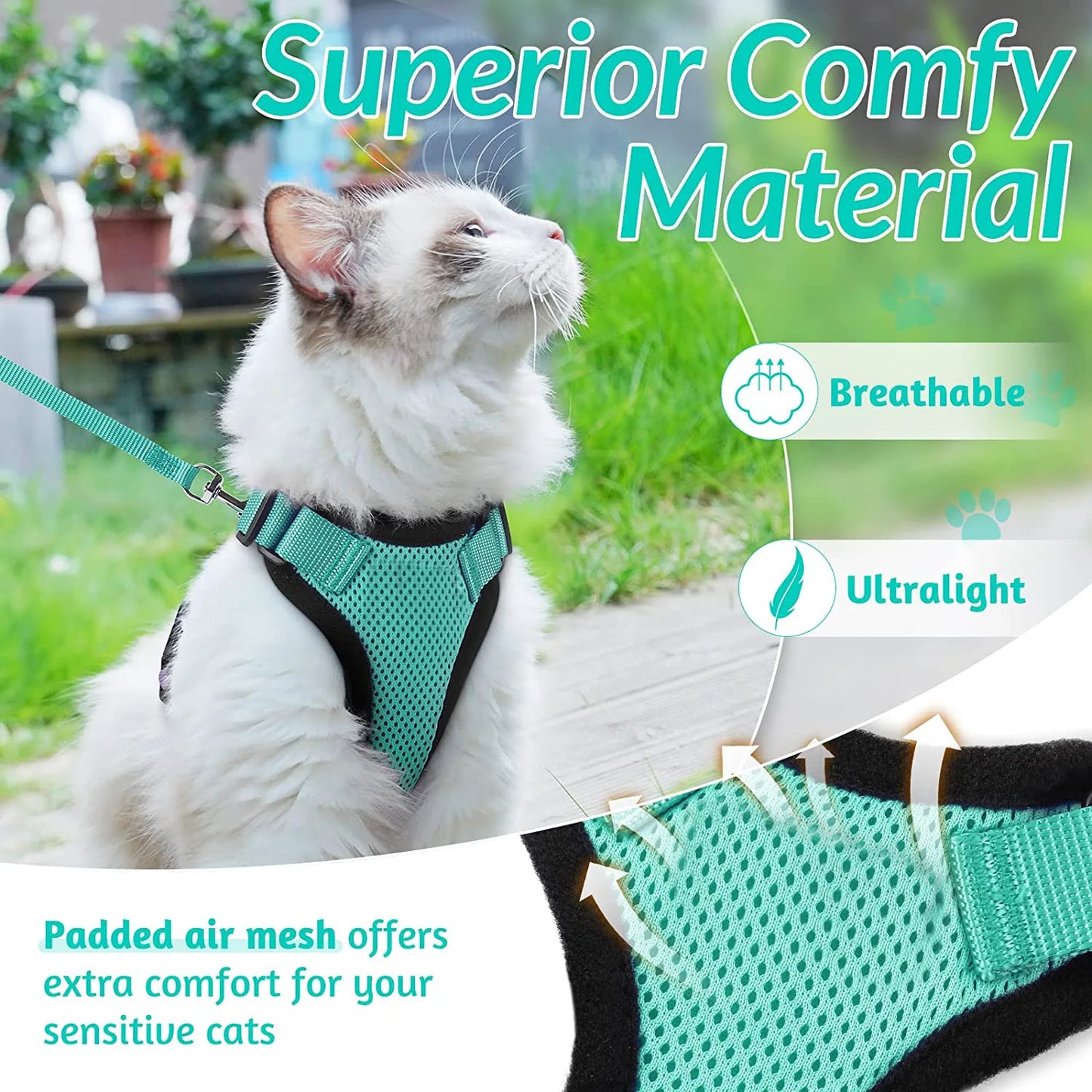 HookUpCo. Escape-Proof Cat Harness and Leash
