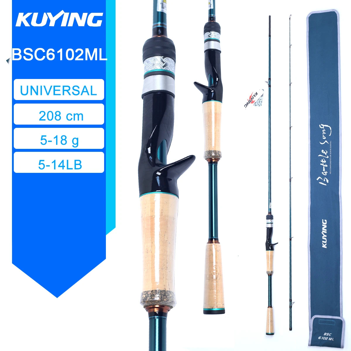 HookUpCo. Carbon Spinning Fishing Rods 6'3"-6'10" - HookUpCo.
