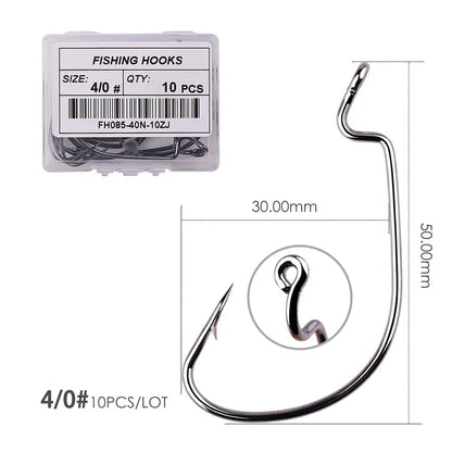 HookUpCo. 10pc Crank Hooks for Carp Fishing - HookUpCo.