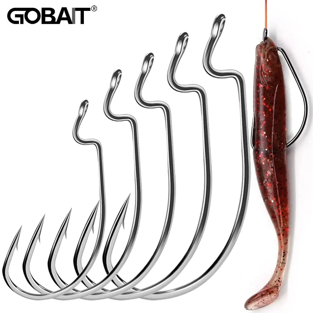 HookUpCo. 25 Wide Gap Hooks for Big Bass Fishing - HookUpCo.