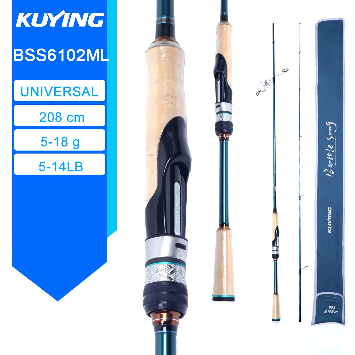 HookUpCo. Carbon Spinning Fishing Rods 6'3"-6'10" - HookUpCo.