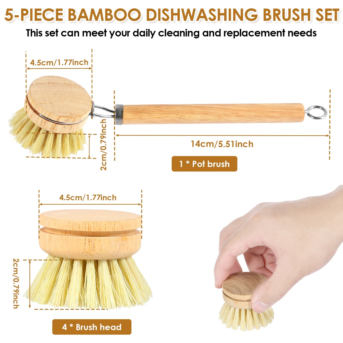 Eco-Friendly Bamboo Dish Brushes
