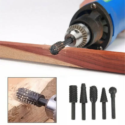 HookUpCo. 1/4" 5-Piece Wood Drill Bit Set