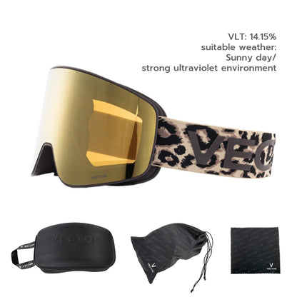 HookUpCo. Double Layer Anti-Fog Ski Goggles with UV400 Protection