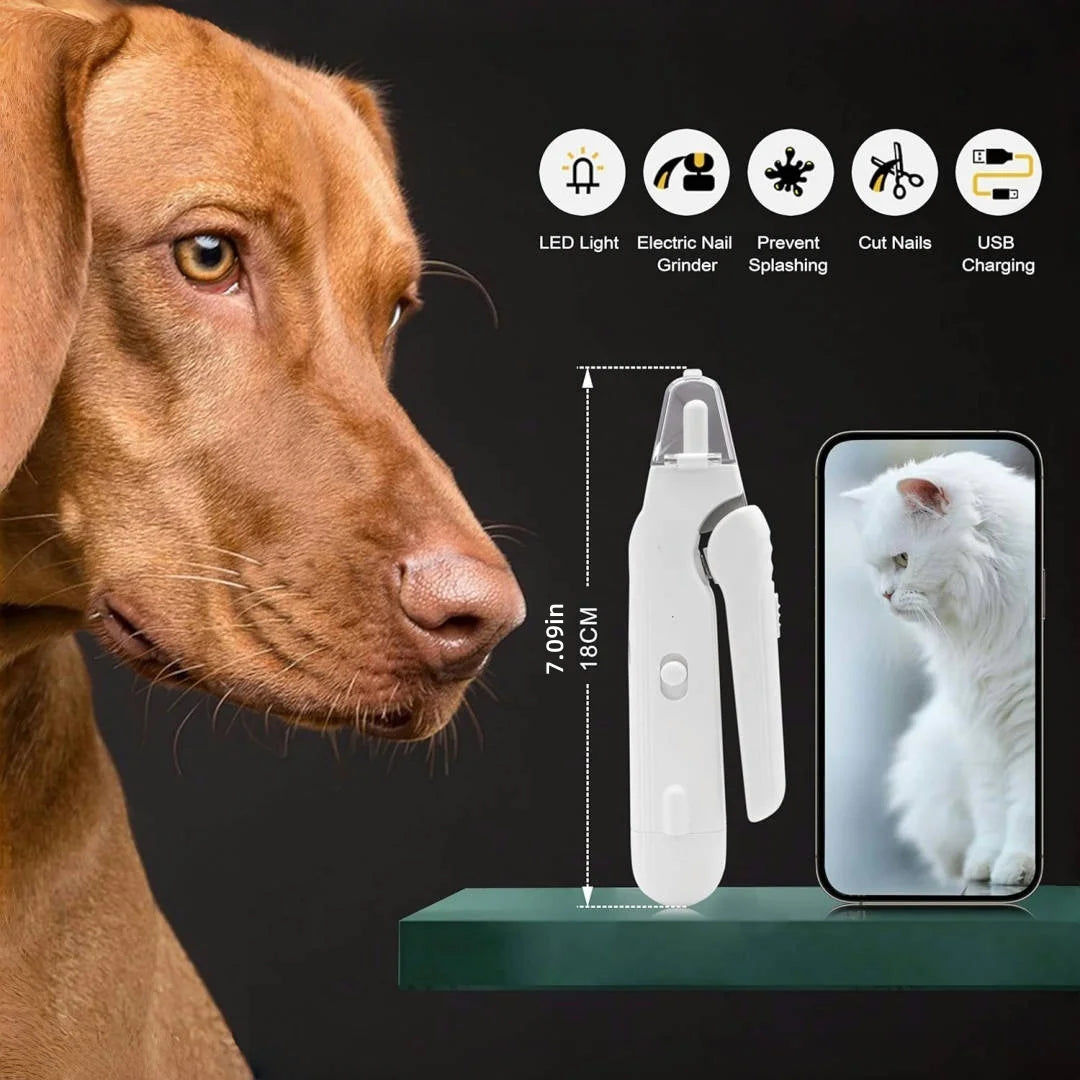 HookUpCo. Quiet Pet Nail Grinder with LED Lights