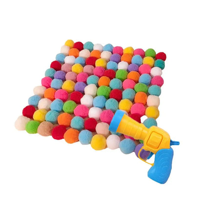 Interactive Plush Ball Launcher Toy for Kittens and Cats