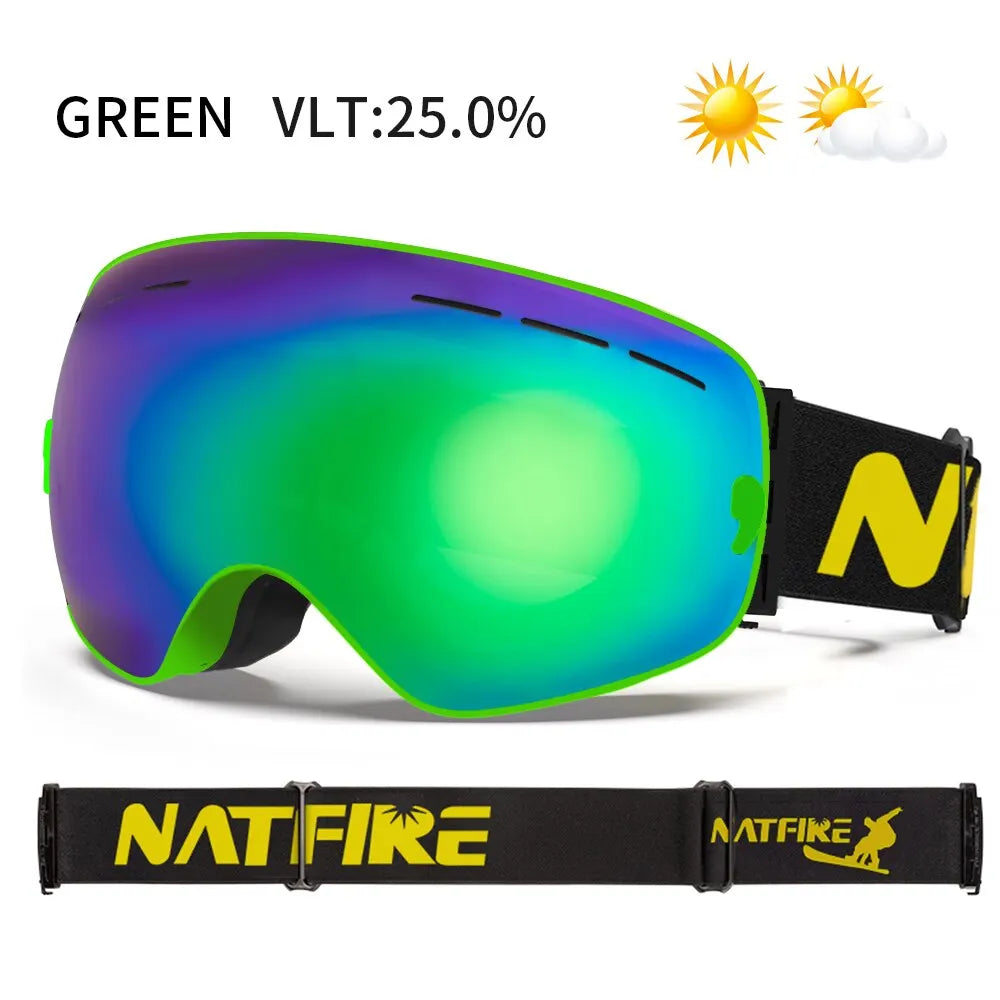 HookUpCo. Anti-Fog UV400 Ski Goggles for Ultimate Clarity