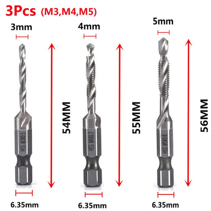 HookUpCo. Titanium Hex Shank Metric Tap Drill Bit Set
