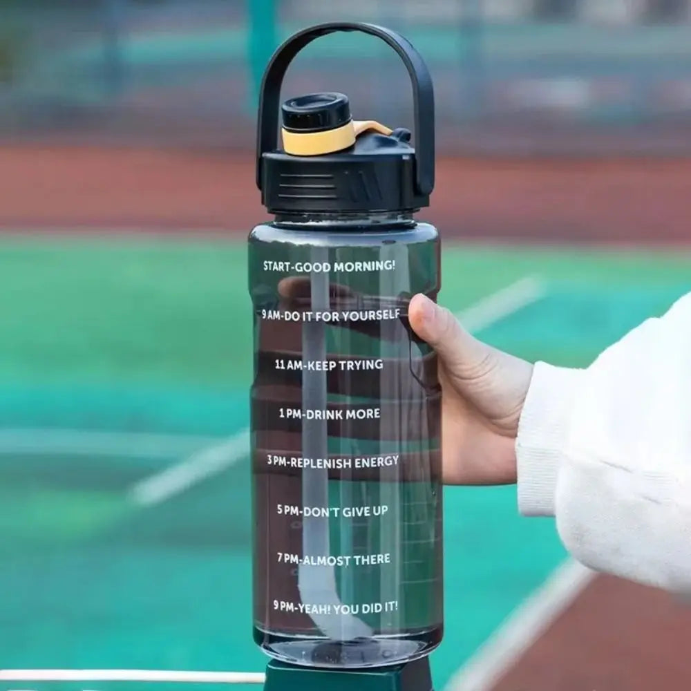 Large Capacity Leak-Proof Water Bottle with Time Markers