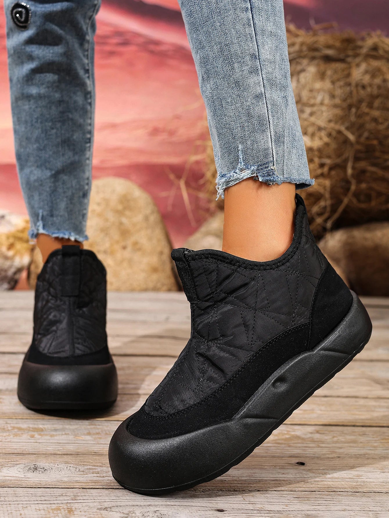 Cozy Fleece-Lined Snow Boots for Women - Non-Slip Comfort