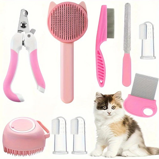 HookUpCo. 8-Piece Cat Grooming and Care Kit