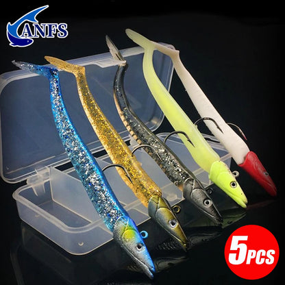 HookUpCo. 5pcs Soft Wobblers Fishing Lures Set