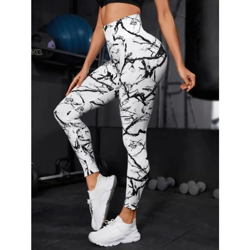 Seamless High Waist Tie Dye Leggings for Yoga and Fitness