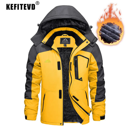 Men's Waterproof Winter Ski Jacket with Fleece Lining - HookUpCo.