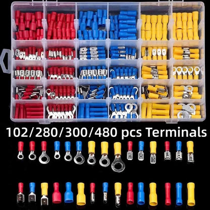 HookUpCo. 480PCS Insulated Wire Connector Kit with Terminals
