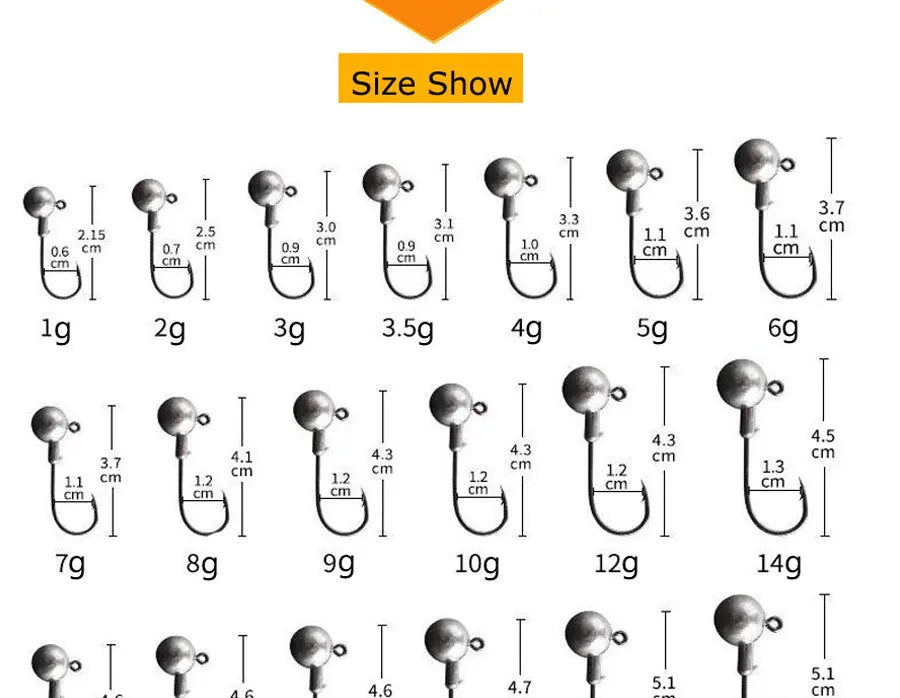 Versatile Jig Head Hooks for Fishing - Multiple Sizes Available