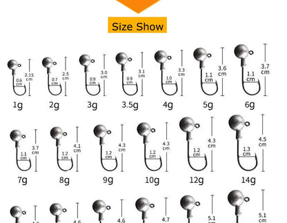Versatile Jig Head Hooks for Fishing - Multiple Sizes Available