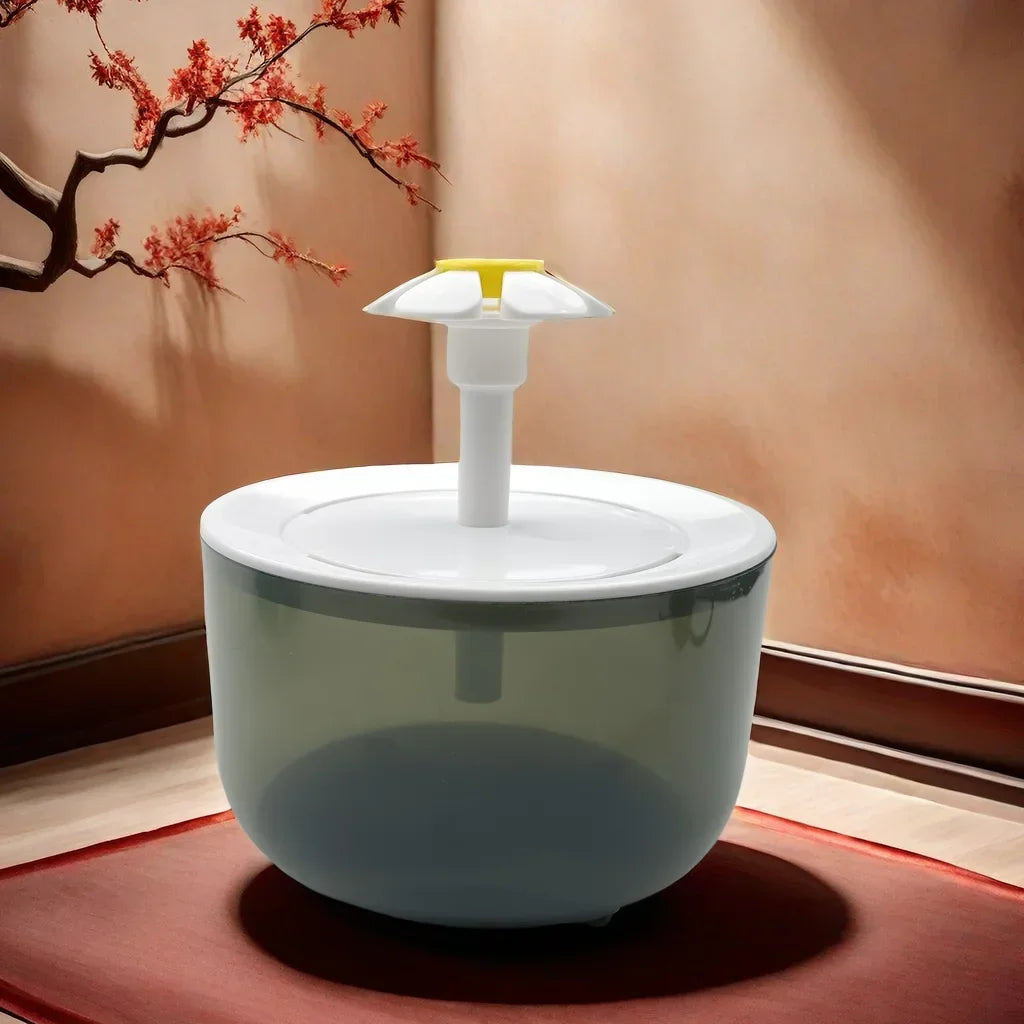 HookUpCo. Cat Flower Water Dispenser, Quiet Filtered