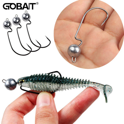 HookUpCo. Sharp Barbed Jig Head Fishing Hooks - HookUpCo.