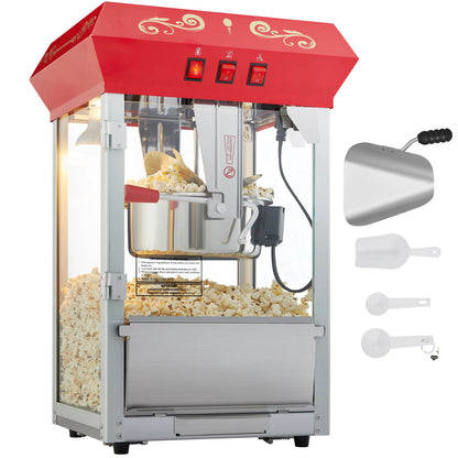 HookUpCo. Commercial Electric Popcorn Maker with Scoop Spoon