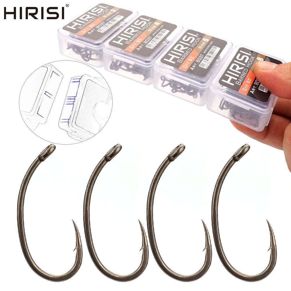 HookUpCo. 50-Pack PTFE Coated Fish Hooks - HookUpCo.