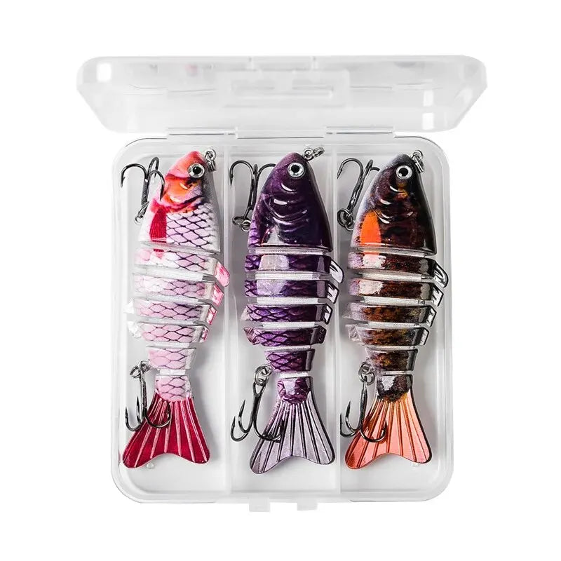 HookUpCo. 3PCS Lifelike Fishing Wobbler Set