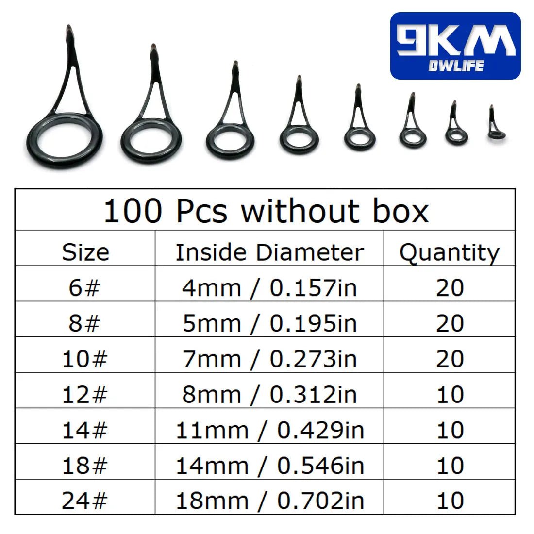 Telescopic Fishing Rod Repair Kit - 105 Pieces