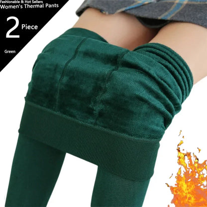 Warm High Waist Velvet Leggings for Women - Casual Comfort