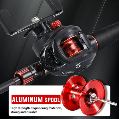 Premium Sougayilang Fishing Rod Reel Combo 1.8~2.1m Carbon Fiber Casting Rod and 7.2:1 Gear Ratio Baitcasting Ree Max Drag 10kg for Bass from HookUpCo.HookUpCo.