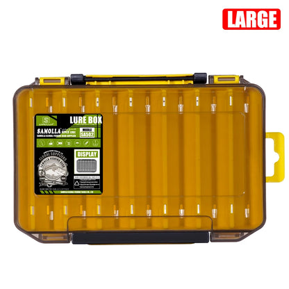 Double-Sided Fishing Tackle Box with 14 Compartments