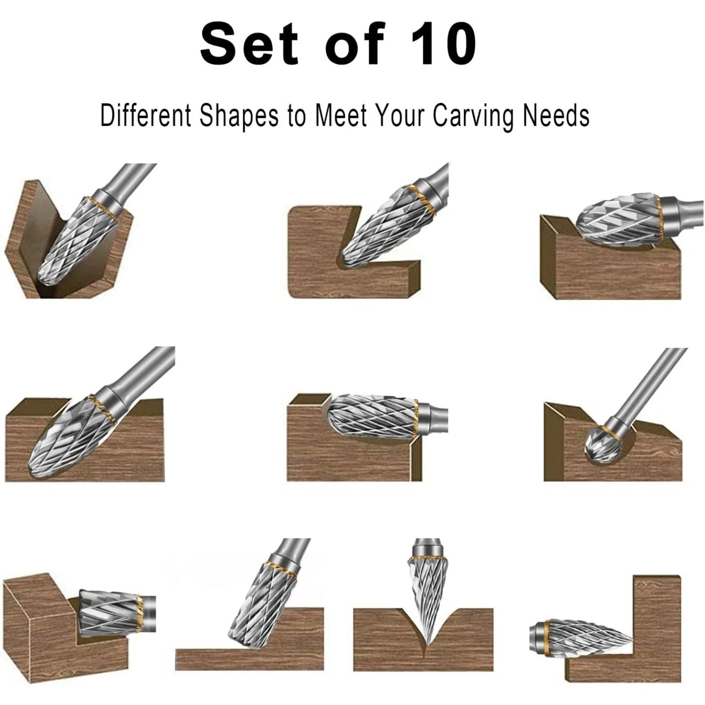 HookUpCo. 10-Piece Diamond Cutter Set for Dremel