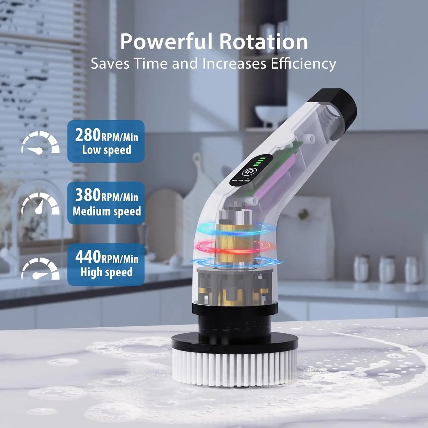 HookUpCo. Cordless Electric Spin Scrubber Tool