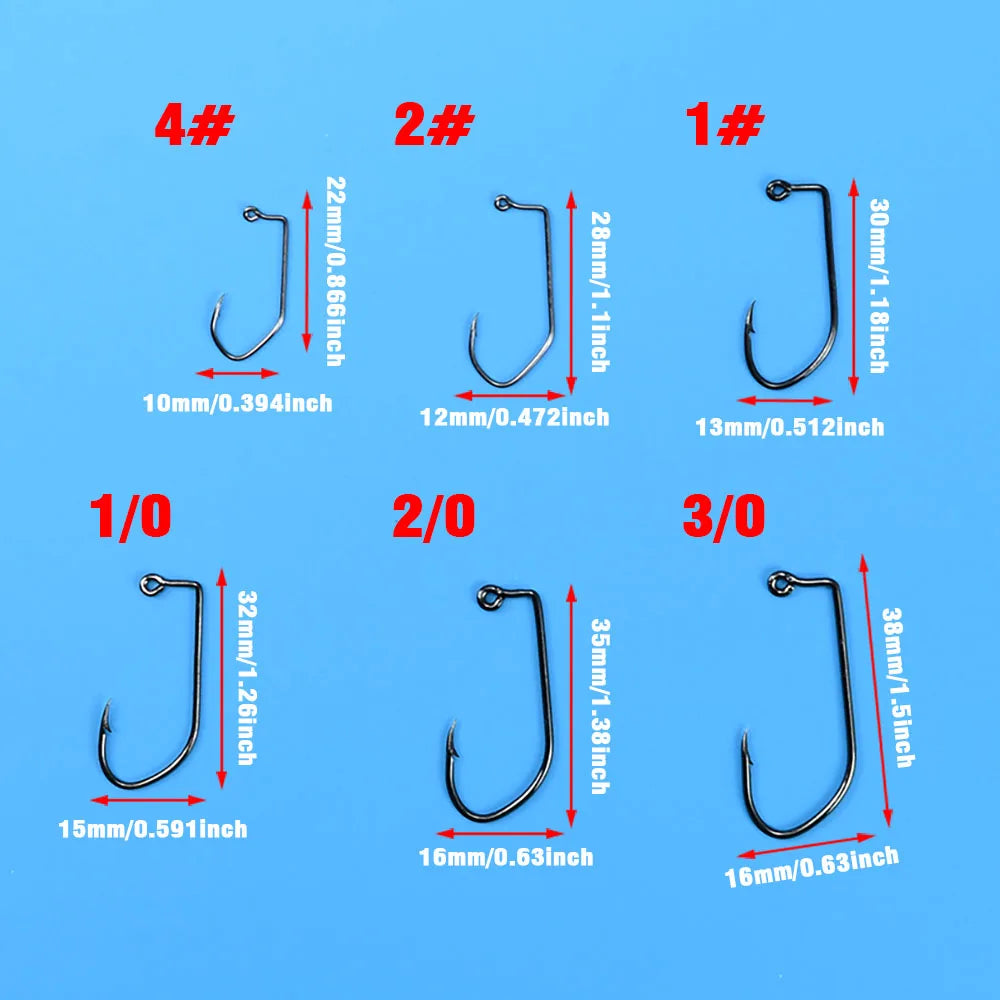 HookUpCo. 60Pcs High Carbon Steel Fishing Hooks - HookUpCo.