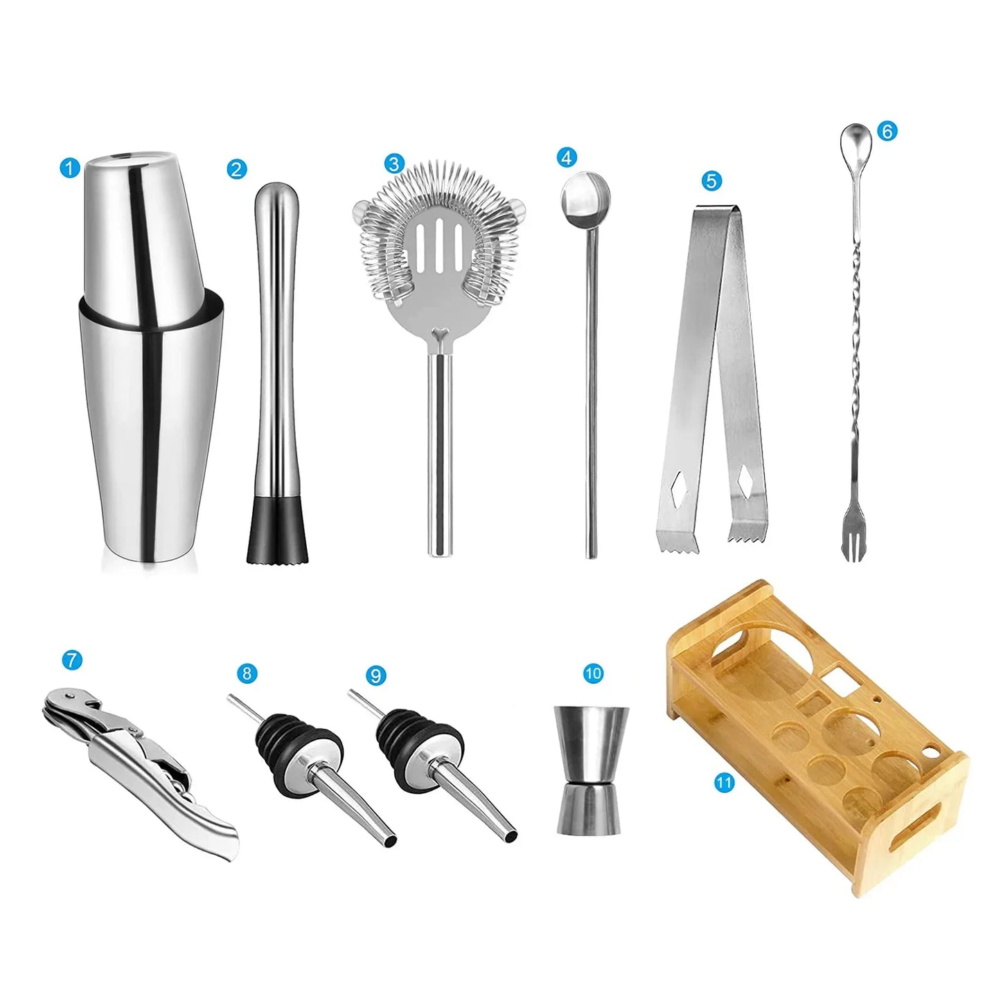 Stainless Steel Cocktail Shaker Set for Parties