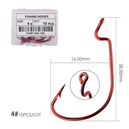 HookUpCo. 10pc Crank Hooks for Carp Fishing - HookUpCo.