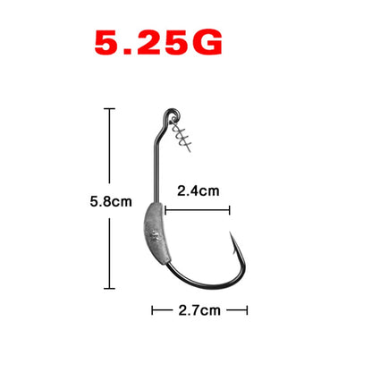 HookUpCo. 5-Piece Offset Fishing Hook Set - HookUpCo.