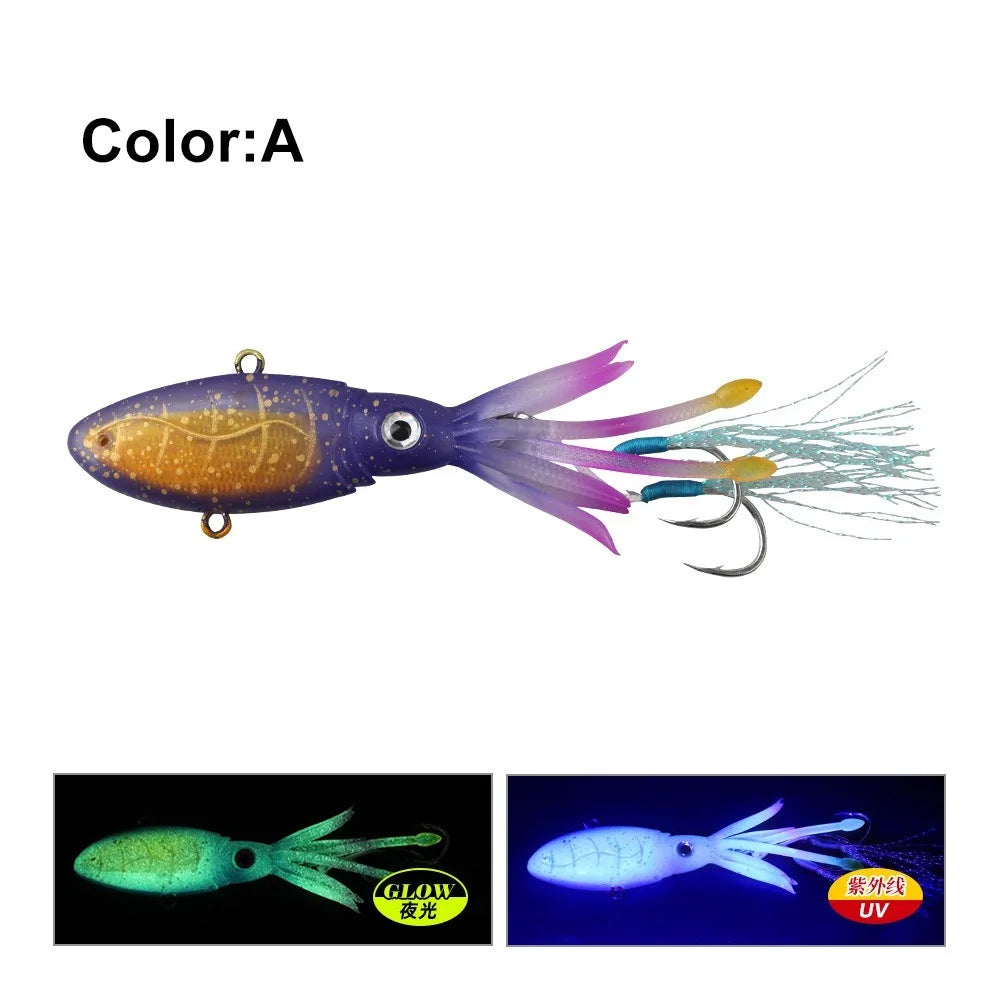 HookUpCo. 40g Squid-Design VIB Lure for Fishing