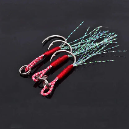 High Carbon Steel Fishing Jigs, 10pcs Assist Hooks Set