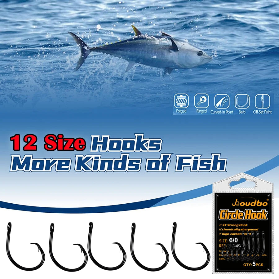 HookUpCo. Black Circle Hooks for Tuna Fishing - HookUpCo.