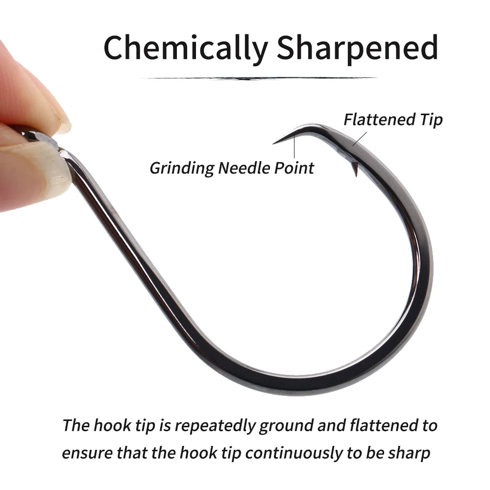 HookUpCo. Heavy-Duty Black Nickel Fishing Hooks - HookUpCo.