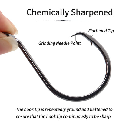 HookUpCo. Heavy-Duty Black Nickel Fishing Hooks - HookUpCo.