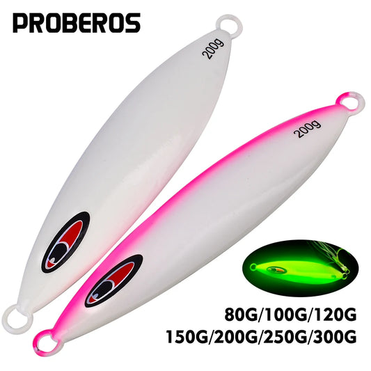 Proberos Luminous Metal Jig Fishing Lure for Deep Sea Use