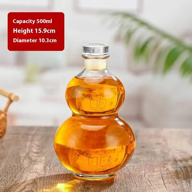 Elegant Borosilicate Glass Wine Bottle with Lid